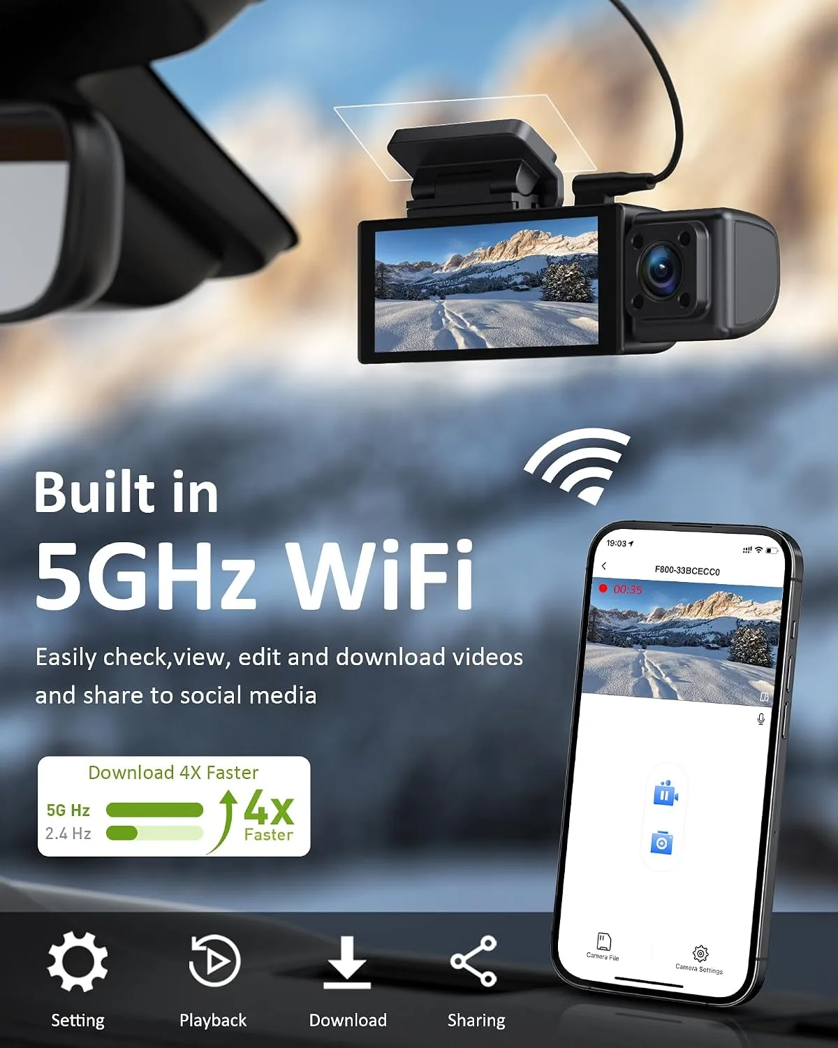 dash cam companion app phone playback