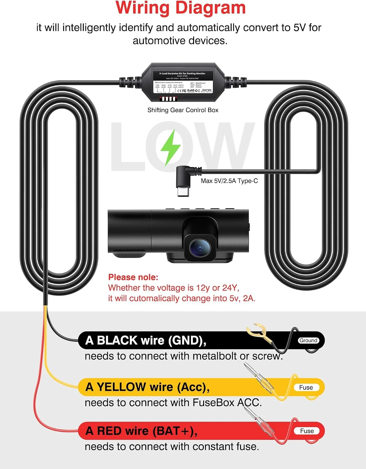 dash cam hardwire fuse tap