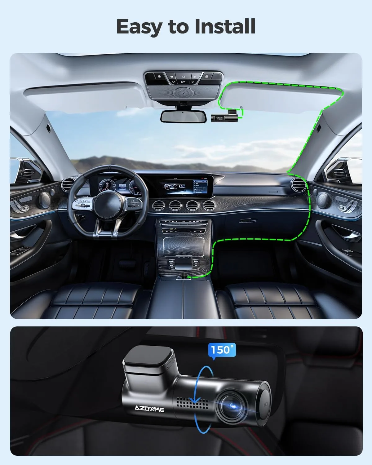 hide dash cam cable A-pillar