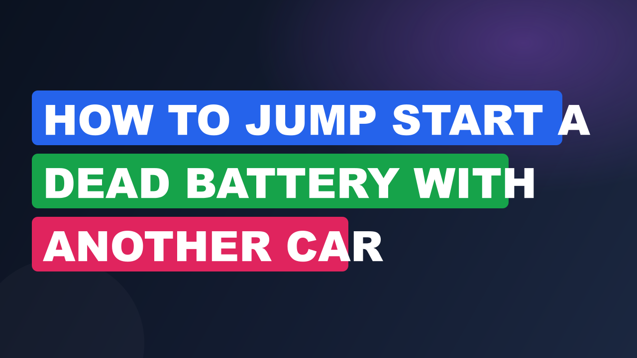 How to jump start a dead battery with another car