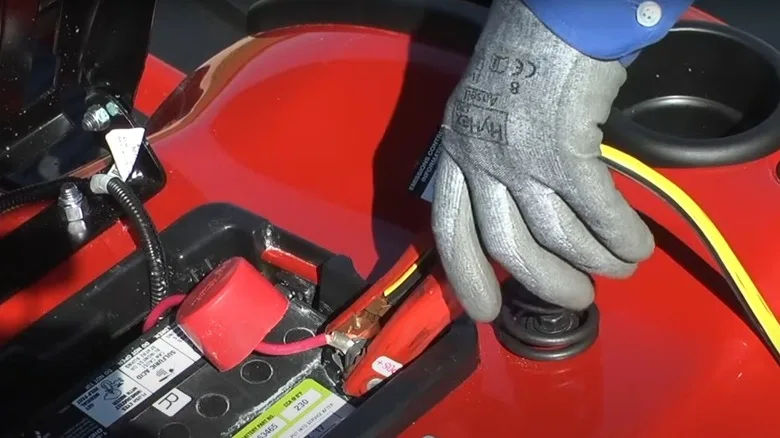 how to jump start a riding lawn mower