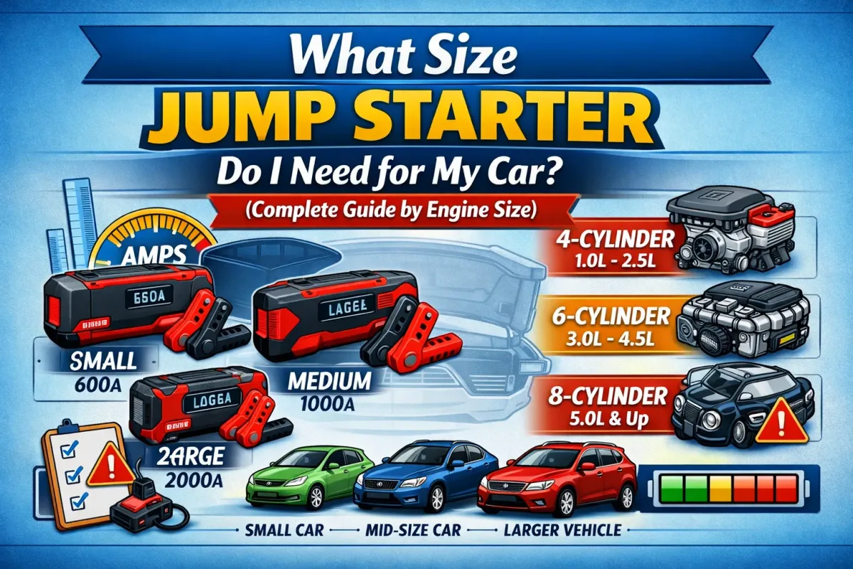 jump starter size chart by vehicle