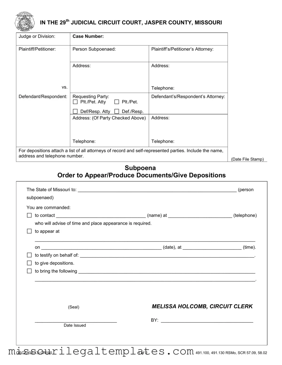 subpoena and court order process