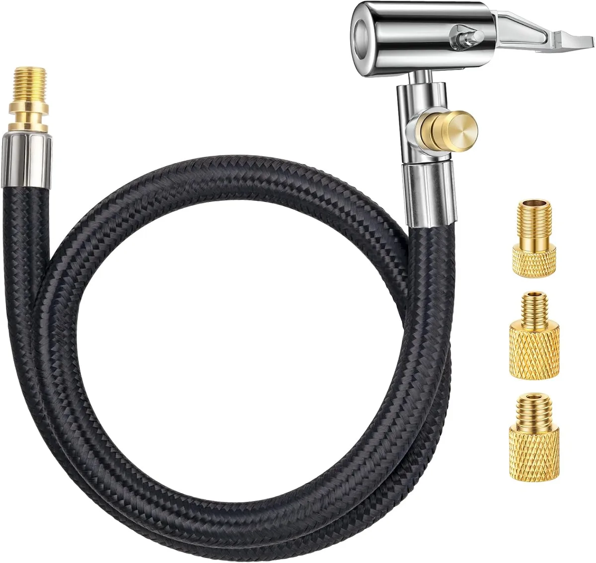 tire inflator hose pressure gauge